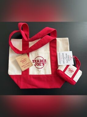 Trader Joe’s Red Mini & Micro Tote Bags – Matching Set of 2 ❤️
